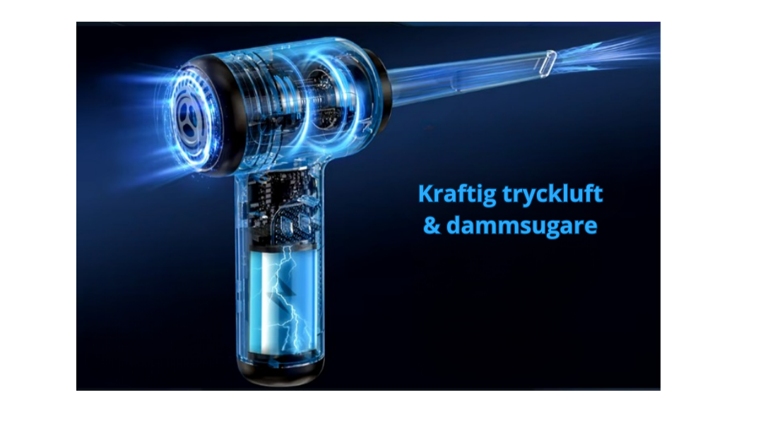 3 i 1 elektrisk och portabel tryckluft & dammsugare